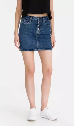 Дамска дънкова пола Calvin Klein със секси къса дължина
