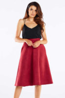 Елегантна дамска пола с цип във впечатляващ цвят бордо