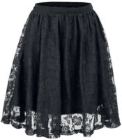 Дамска луксозна черна пола с деликатна флорална дантела